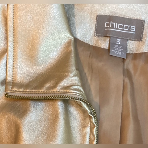 CHICO'S Olive Vest with Gold Shimmer - Picture 2 of 6